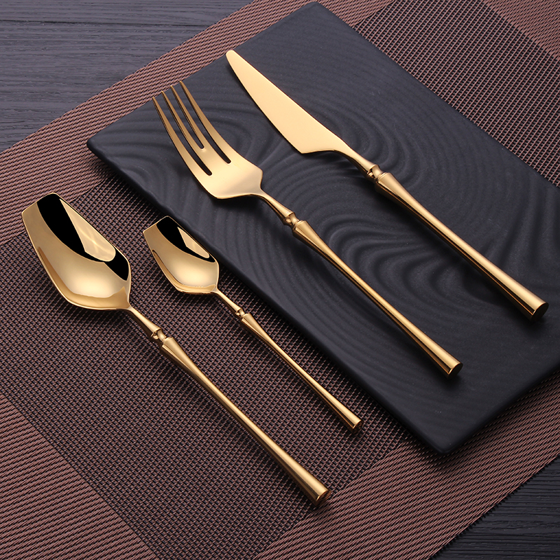 Cutlery Set Mirror Gold Cutlery Set Stainless Steel Dinnerwar Steel Gold Forks Spoons Knives Steel Cutlery Set Silverware Set