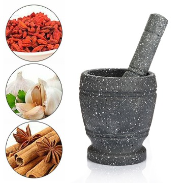 Pestle Grinder Granite Decor Spice Crusher Grinder Mortar Grinding Bowl Garlic Press Herb Pepper Mixing Pot Kitchen Tool