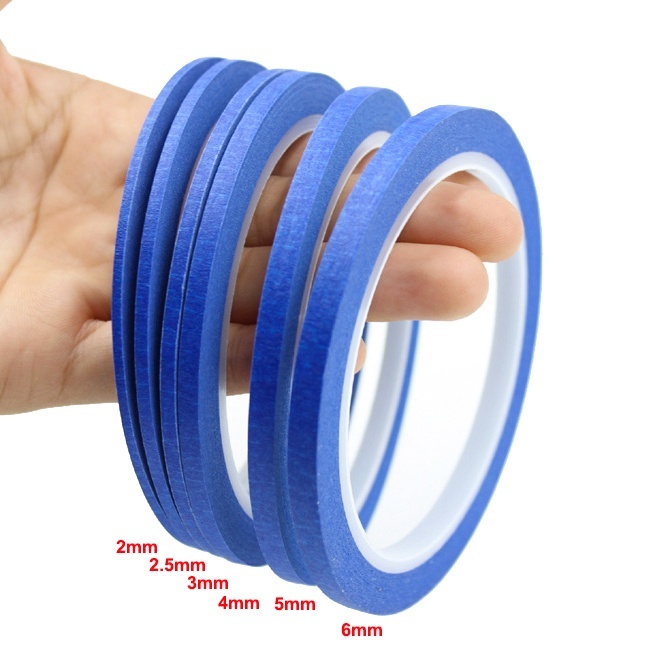 Blue Thin Paper Masking Tape For Painting & Drawing & DIY Nail Arts & Pattern Making Draping Tape 25M