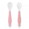 2Pcs Infant Learning Tableware Flatware Utensils Kids Cutlery Eat Spoon Bendable Baby Spoon Fork Set Flexible Spoons 0-3T