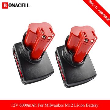 6.0Ah 12V Power Tool Li-ion Battery for Milwaukee M12 C12 XC 48-11-2440 48-11-2402 48-11-2411 48-11-2401 Replacement Battery