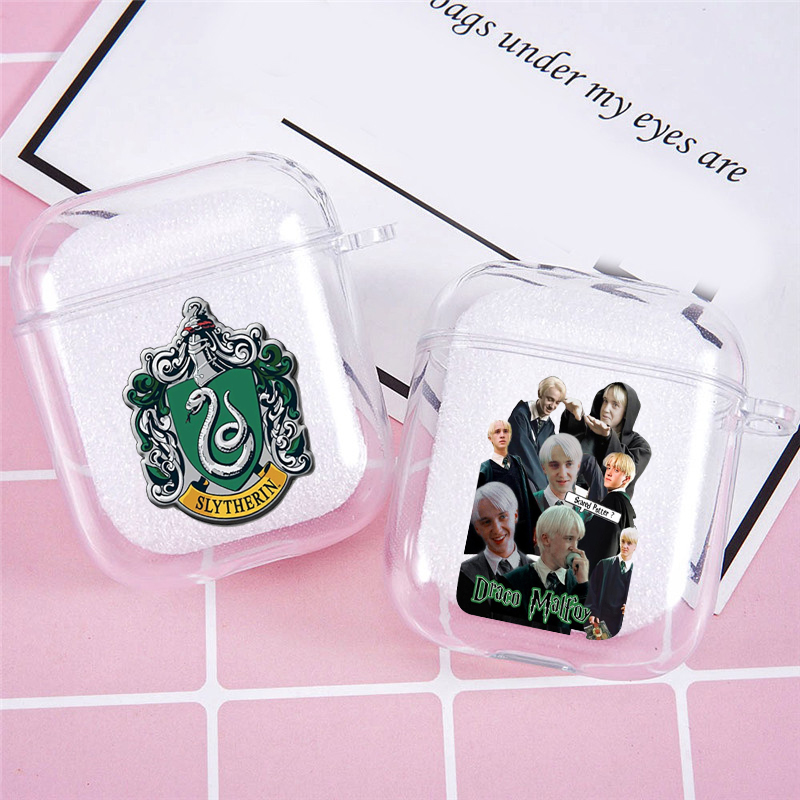 Funny Cartoon Draco Malfoy Clear Headphone Case For Apple Airpods 1/2 Shockproof Silicone Protection Earphone Cover Accessories