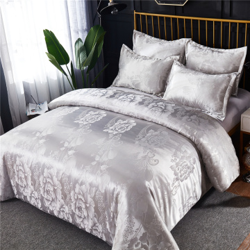 Jane Spinning Embroidered Comforter Set Queen Gray Luxury Flower Bedding Set Home Textiles King Ropa De Cama