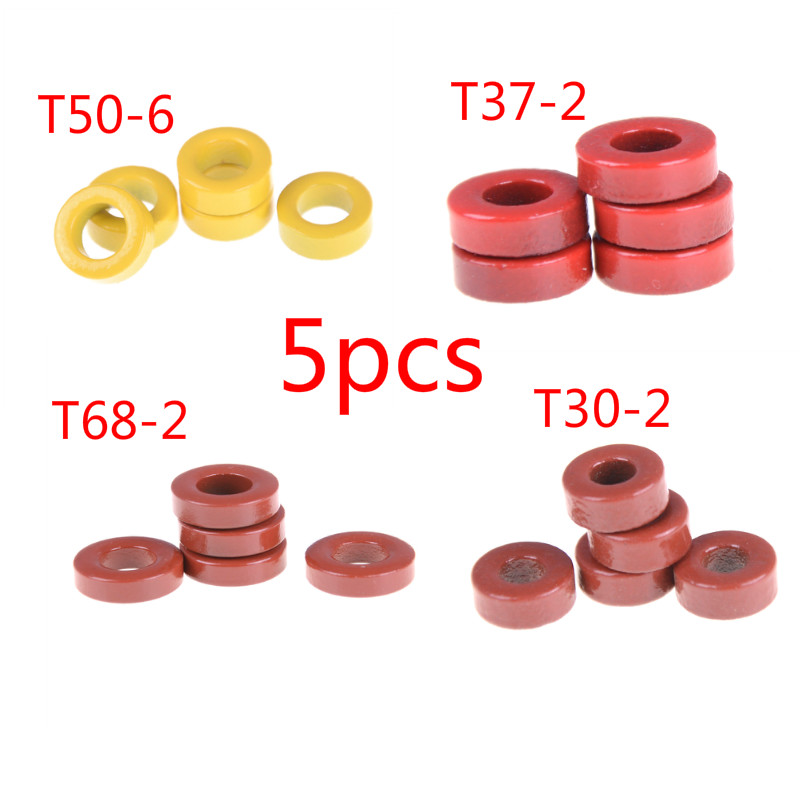 5pcs/lot T50-6 T30-2 T68-2 T37-2 Carbonyl Iron Powder Core Carbonyl Iron Core High Frequency Radio Frequency Magnetic Cores