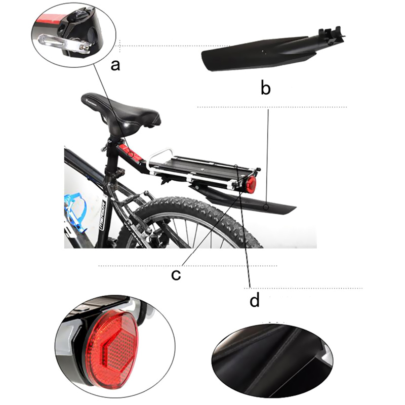 Universal Bike Rack Bicycle Luggage Carrier Cargo Rear Rack Reflector Shelf Cycling Seatpost Bag Holder Stand Bicycle Racks