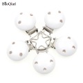 5Pcs W Wooden Metal Baby Pacifier Clips Holders Clothing Round Clasps DIY Baby Suspender Garment Clips Accessories 29x45mm