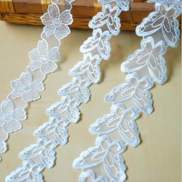 K15336 2yard Flower Soluble Organza Lace Trim Knitting Wedding Embroidered Diy Handmade Patchwork Ribbon Sewing Supplies Crafts