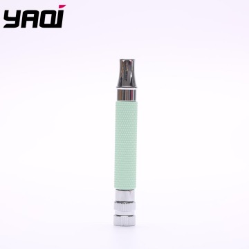Yaqi Pistachio Green and Chrome Color Brass Safety Razor Handle