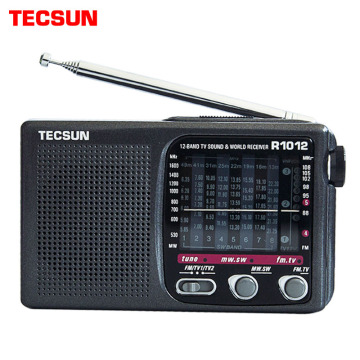 Portable Radio TECSUN R-1012 FM / MW / SW / TV Radio Multiband World band Radio Receiver 76-108MHz Y4378A
