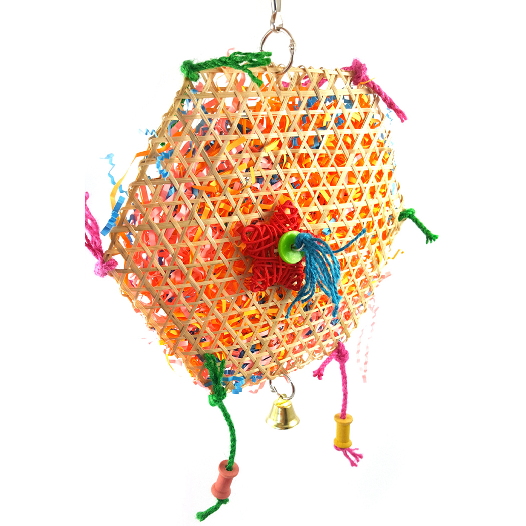 1PCS Bird Chew Toy Creative Multipurpose Cage Hanging Toy Parrot Toy Bird Swing Toy Natural Rattan Ball Toys For Birds Training