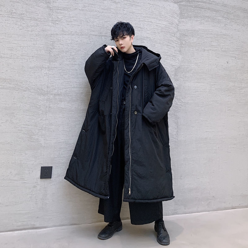 Hybskr 2020 Winter Men's Parka Casual Oversize Coat Men Thicken Zipper Hooded Korean Streetwear Coat Woman Fashion Clothing