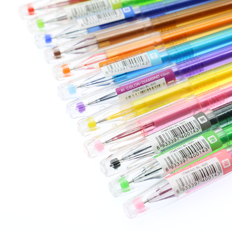 12 Colored Diamond Head Pencil Sketch / Marker / Marker Cartoon Girl Fresh Candy Color Stationery Pen Writing Accessories