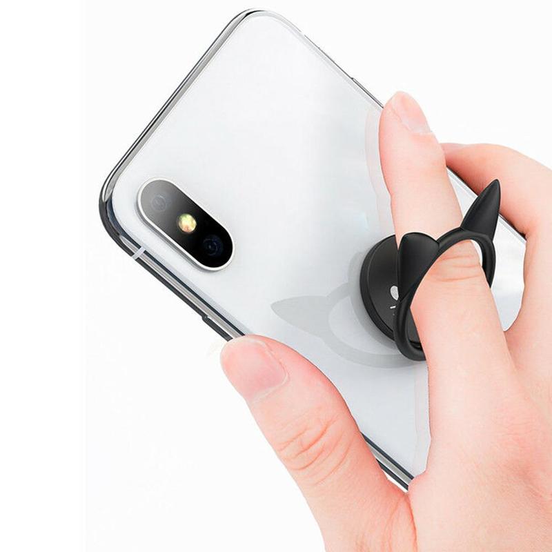 Metal Finger Ring Holder Mobile Phone Smartphone Car Holder Stand Cute Mount Bracket Cat Magnetic Bracket Car Accessories S J4B5