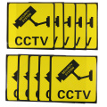 10pcs 11x11cm Warning Sticker Monitoring Warning Sign Security Warning Labels Video Camera Alarm Sticker Mark