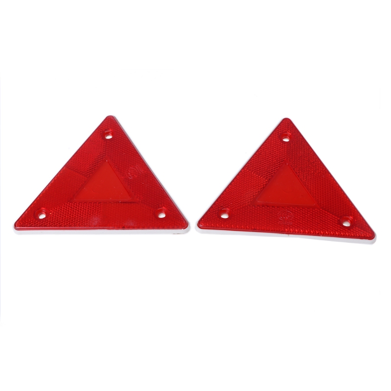 New 2 Pcs Triangle Warning Reflector Alerts Safety Plate Rear Light Trailer Fire Truck Car High Quality