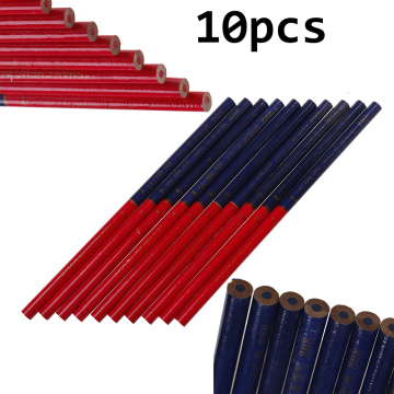 10Pcs Double Colored Pencils Blue And Red Lead Carpenter Special-Purpose Pencils Drawing Pencil Set Office Stationery