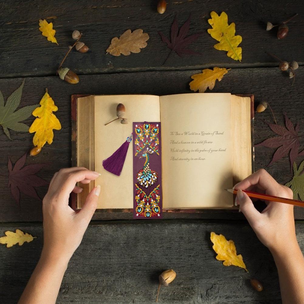 5D DIY Diamond Painting Leather Bookmark Tassel Book Marks Page Mark For Books Special Shaped Diamond Embroidery DIY Craft Gift