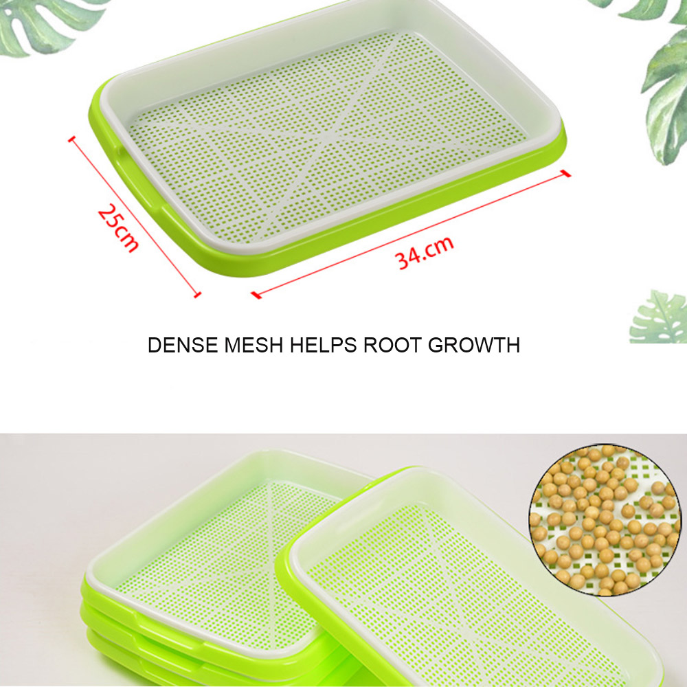 Nursery Pot Seedling Plastic Double Layer Arc Soilless Cultivation Tray Green Tray For Gardening Bonsai Cat Grass Hydroponics