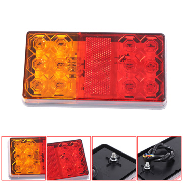 4pcs 12V/24V Truck Trailer Boat LED Stop Indicator Submersible Rear Tail Brake Light Waterproof Lorry Fog Signal Caution Lamp