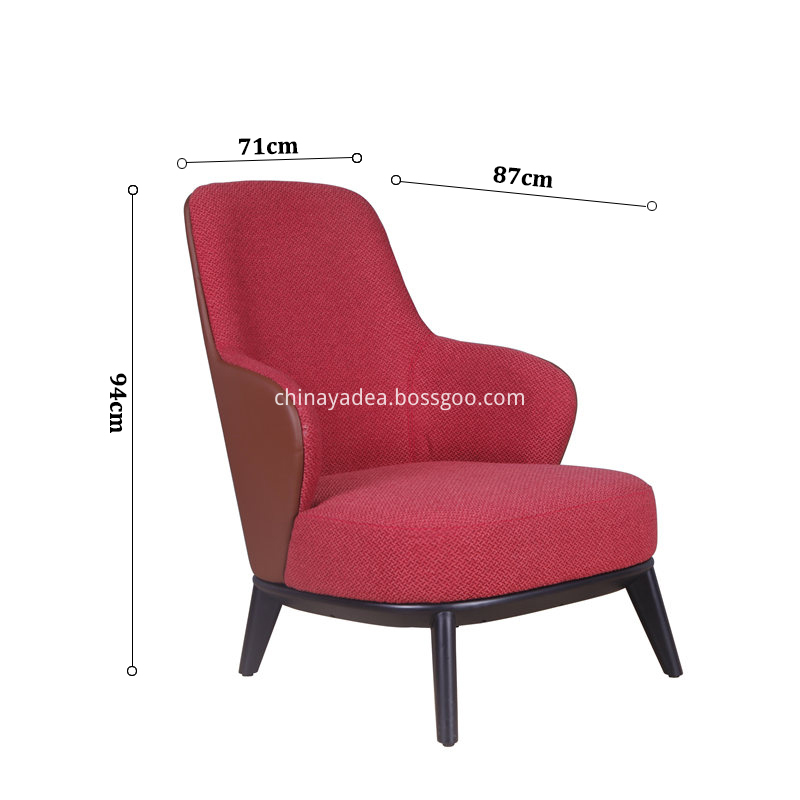 Size of Leslie Highback Armchair 