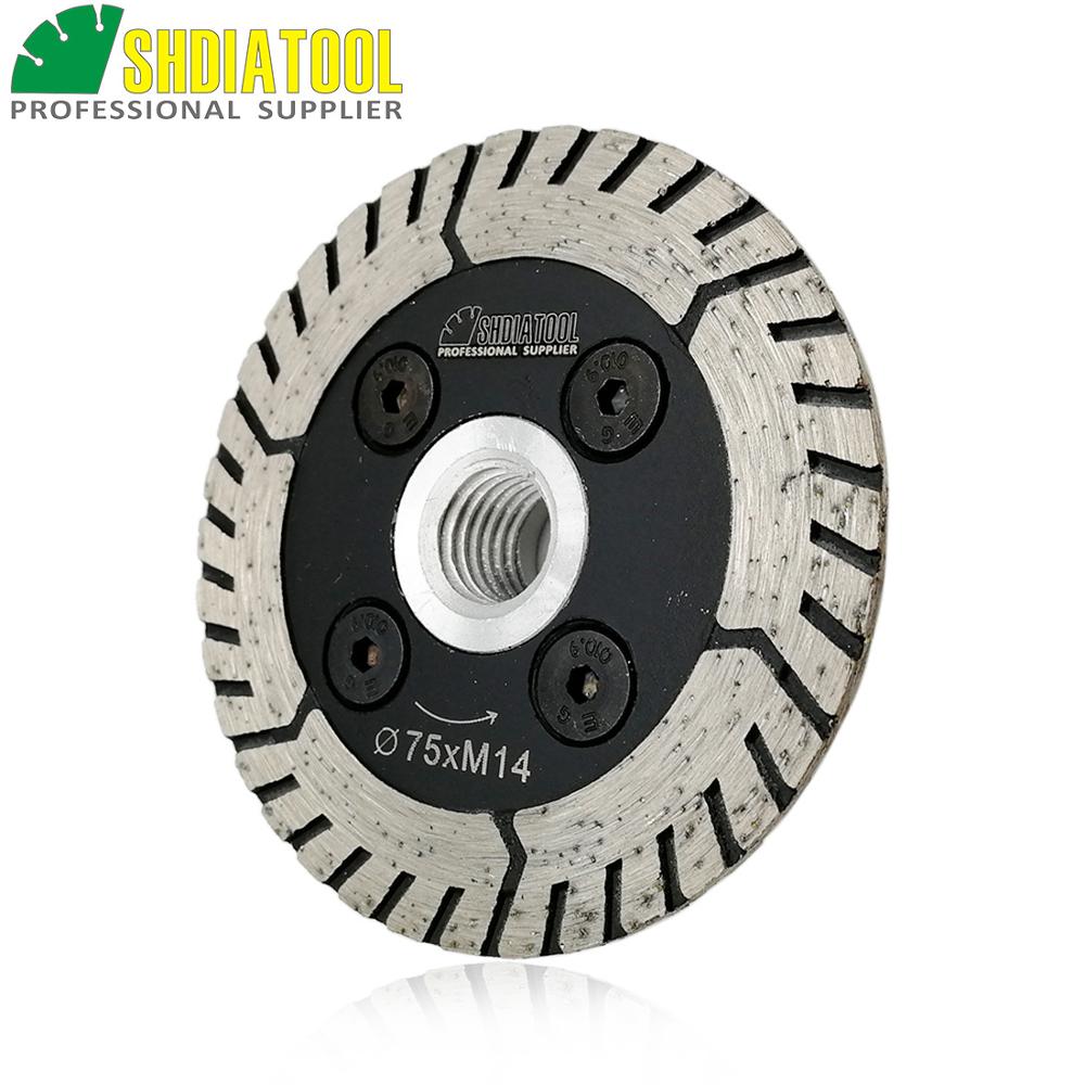 SHDIATOOL 1pc 3" Diamond Dual Saw Blades with flange 75MM Granite Marble Concrete Cutting Grinding Disc