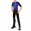 0.8mm Black Latex Rubbe Chaps Latex Rubber Pants With Latex Briefs Zip Inside Legs
