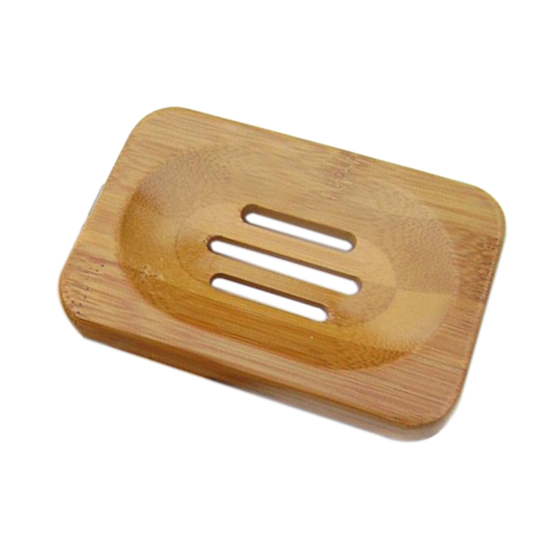 Natural Wooden Bamboo Soap Dish Wooden Soap Tray Holder Storage Soap Rack Plate Box Container for Bath Shower Plate Bathroom