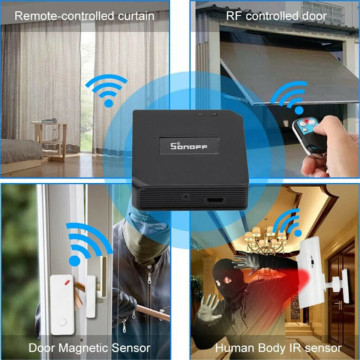 2019 Newest Fashion SONOFF RF Bridge Gateway WiFi Wireless Black Solid RF Switch Smart Remote Controller 433MHz