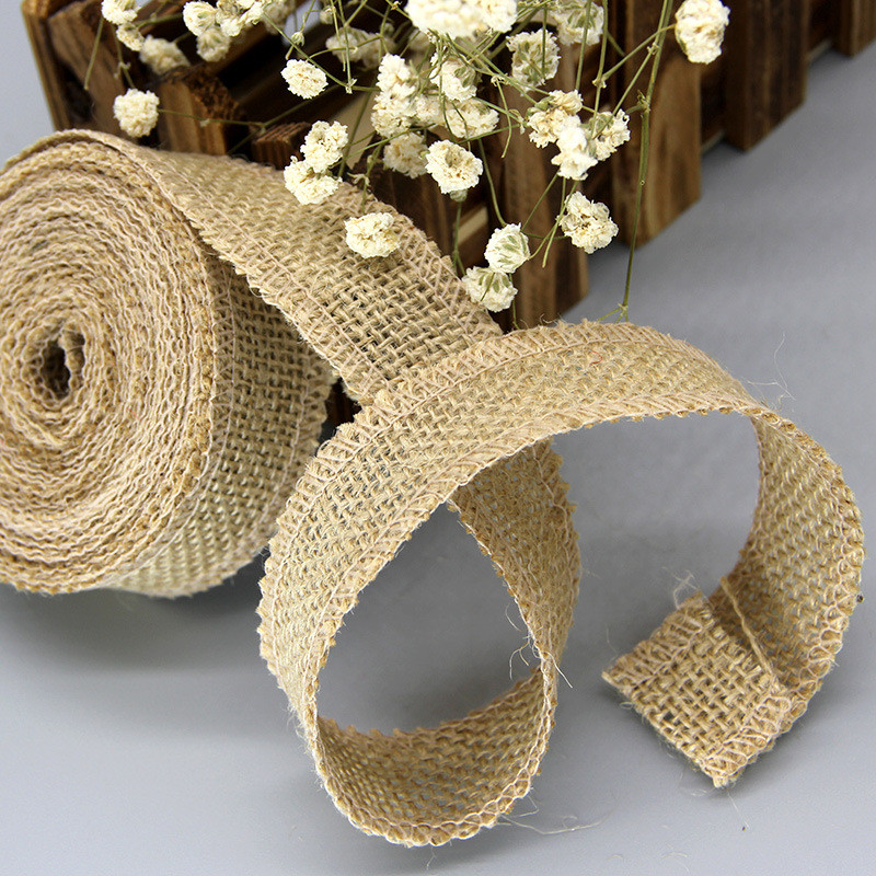 2020 new hot 5meters/roll jute rope linen ribbon DIY packaging gifts handmade Christmas wedding crafts lace linen roll Clothing