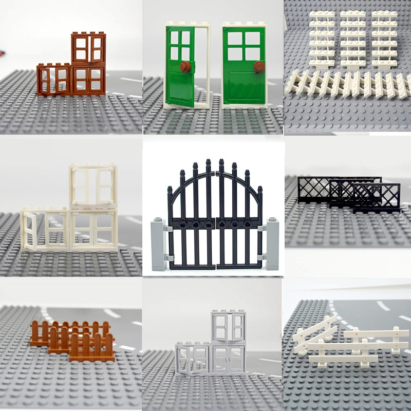 MOC Parts Bricks Door Windows City House Accessories Building Blocks Gate Fence Stairs Ladder Toy for kid Compatible All Brands
