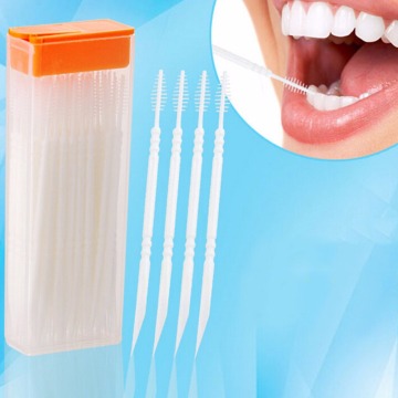 50pcs/box Double Head Dental Floss Interdental Toothpick Floss Pick Brush Brush Teeth Stick Dental Oral Care Toothpicks Hot Sale