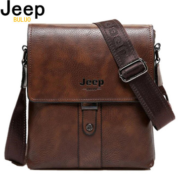 JEEP BULUO Men Messenger Bags Casual Handbag For Man Leather Shoulder Bag Crossbody Brown Business Male Tote Brown Drop Shipping