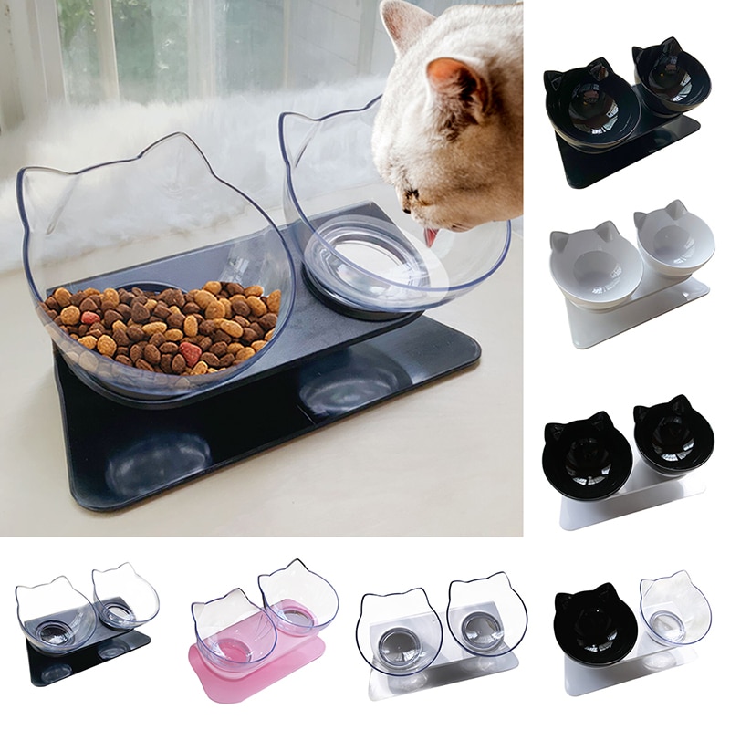 Non-Slip Pet Double Bowl Cervical Protection Pets Water Food Pot for Cats Dog Pet Supplies Dogs Animals Feeding Supplies Handy