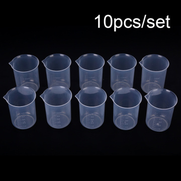 10PCS/Set 50ml Plastic Graduated Measuring Cup For Baking Beaker Laboratory Supplies