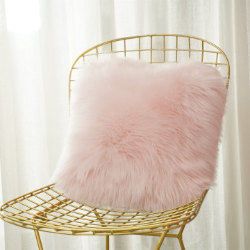 new Artificial Wool Fur Sheepskin Cushion Cover Hairy Faux Plain Fluffy Soft Throw Pillowcase Washable Solid Pillow Case