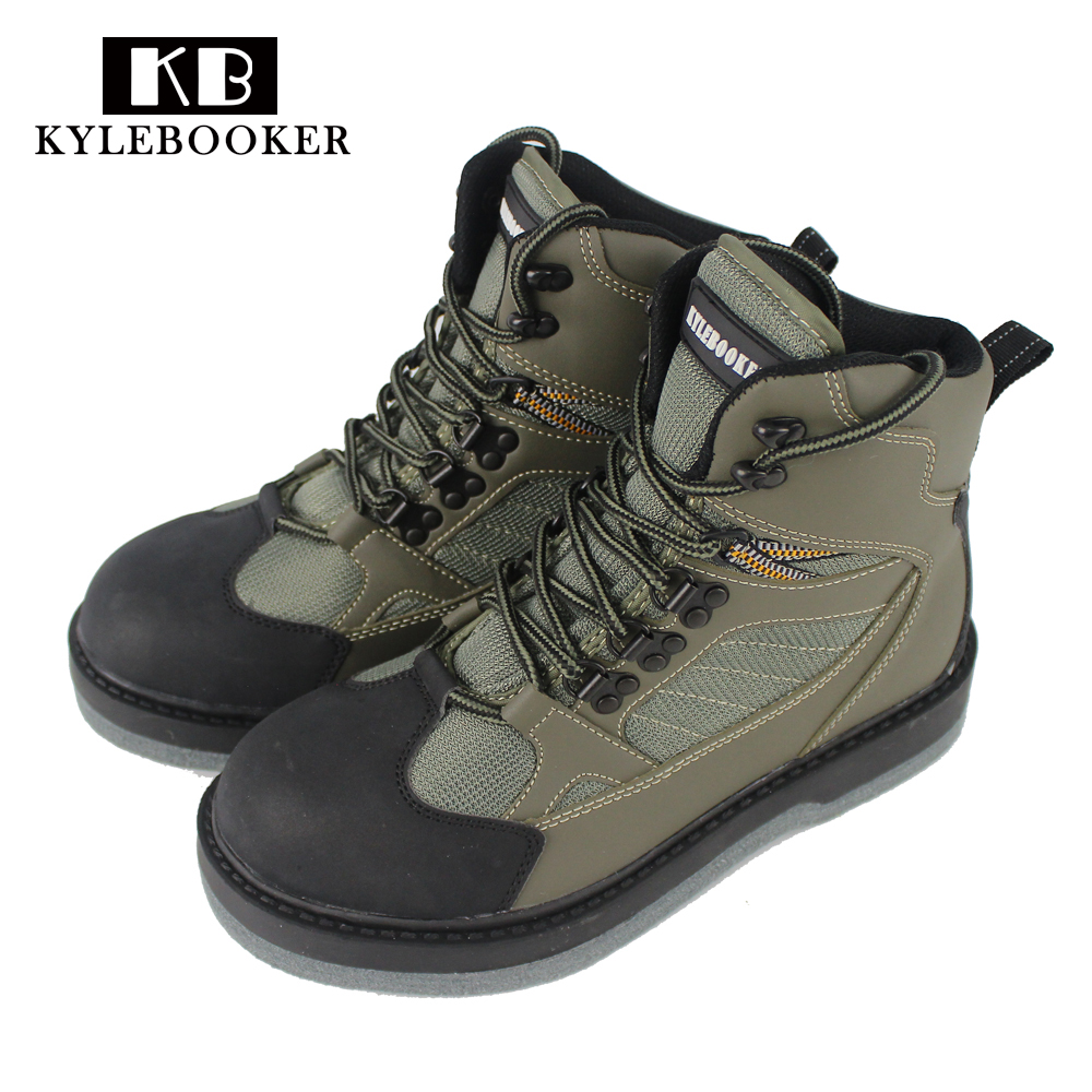 Men's River Fishing Wading Boots Breathable Upstream Shoes Outdoor Anti-slip Fly Fishing Waders Felt Sole Boot
