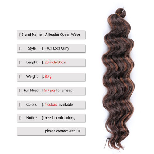 Synthetic Faux Locs Curly Ocean Wave Hair Extensions Supplier, Supply Various Synthetic Faux Locs Curly Ocean Wave Hair Extensions of High Quality