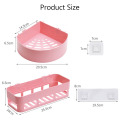 1PC Practical Plastic Shower Basket Kitchen Wall Suction Cup Shower Holder Wall Mounted Bathroom Corner Shelf Sucker Suction Cup