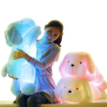 1pc 50cm Creative Light Up LED Teddy Dog Stuffed Animals Luminous Plush Toy Colorful Glowing Pillows Christmas Gift for Kids
