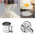Stainless Steel Flour Sieve Cup Powder Sieve Mesh Kitchen Gadget For Cakes Hand-Screened Sugar Mesh Sieve Baking Sieve Strainer
