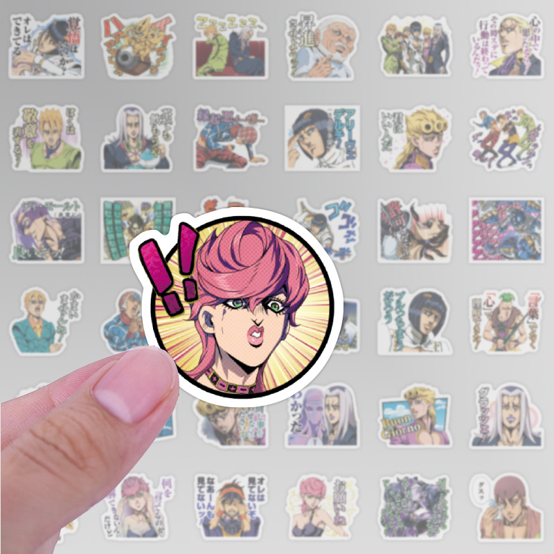 40Pcs JOJOs Bizzare Adventure Anime Stickers Bullet Journal Scrapbooking Notebook Stationery Stickers Kids Diary Journal Cartoon