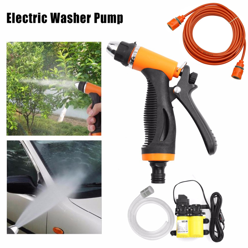 Fraflor 100W Portable 12V Car Washer High Pressure Car Electric Washer Pump Kits with Car Cigarette Charger Car Washing Machine