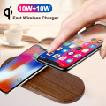 Wooden 20W Qi Wireless Charger Pad for iPhone 11 XR 11Pro XS Max SE2 Galaxy S20 S10 S9 S8 Note10 Fast Wireless Charging Station