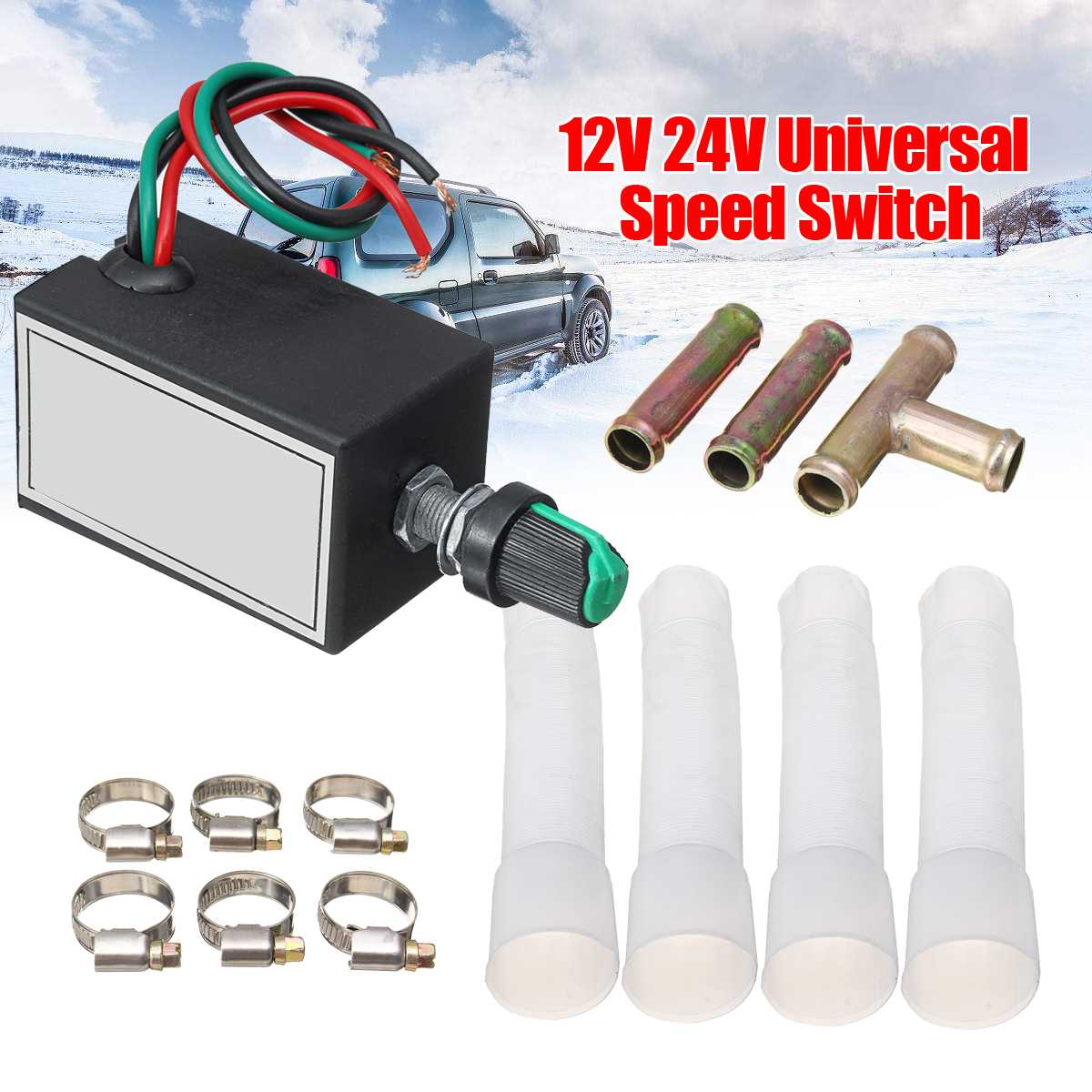 12V 24V Universal Car Heater Auto Winter Warmer Heating Fan 4 Port Iron Compact Car Electric Heater Defroster