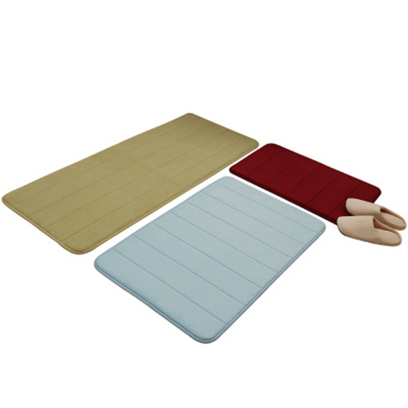 Bathroom Non-Slip Mat Thick Coral Fleece Memory Foam Memory Absorbent Mat Bedroom Anti-Slip Mat Kitchen Pad Pedal Pad