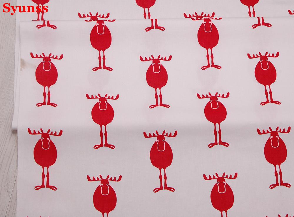 Red Chrismas Deer DIY Sewing Patchwork Quilting Fat Quarters Tecido Tilda Tissus Cloth For Baby Sheets Textiles Cotton Fabric