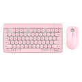 Wireless Gaming Computer Keyboard Mouse Combo 77 Keys Small Ergonomic PC Gamer Keybord USB Mause Kit Set Round Keycaps Pink Girl