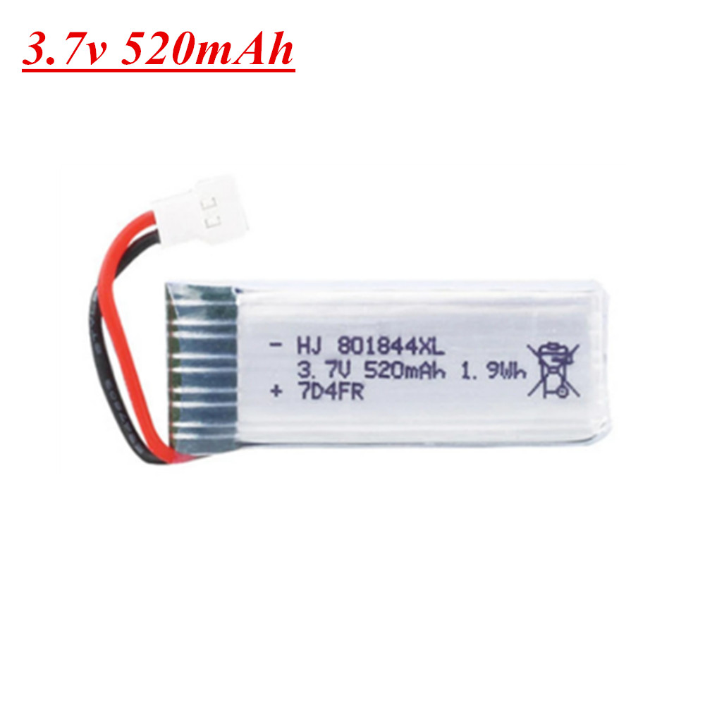 3.7v Lipo Battery for Hubsan H107P 801844 3.7V 520mAh 25c Battery + USB Charger Set for H107P RC Camera Drone Accessories