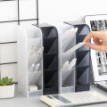 Multi-function 4 Grid Desktop Pen Holder Office School Storage Case Clear White Black Plastic Box Desk Pen Pencil Holder