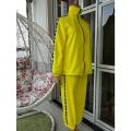 PUBG Game Playerunknown's Battlegrounds Cosplay Costume Small Yellow Chicken Eat Yellow Clothes Group Sports Top + Pants Suit